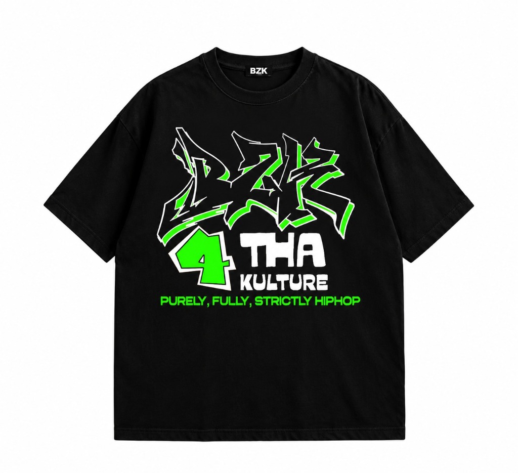 BZK 4 Tha Kulture Tee — Black / Lime